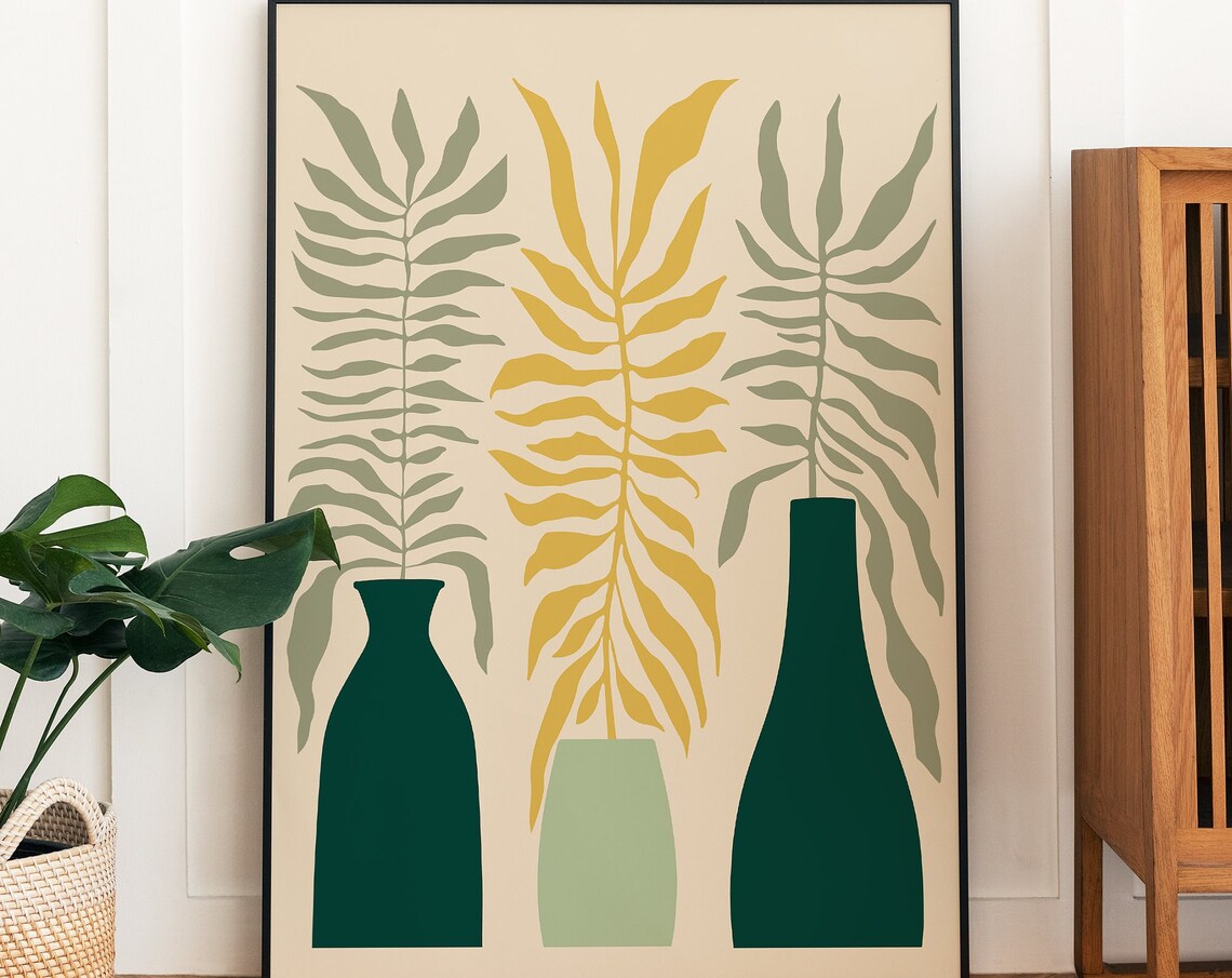 Botanical Wall Art, Minimal Floral Illustration