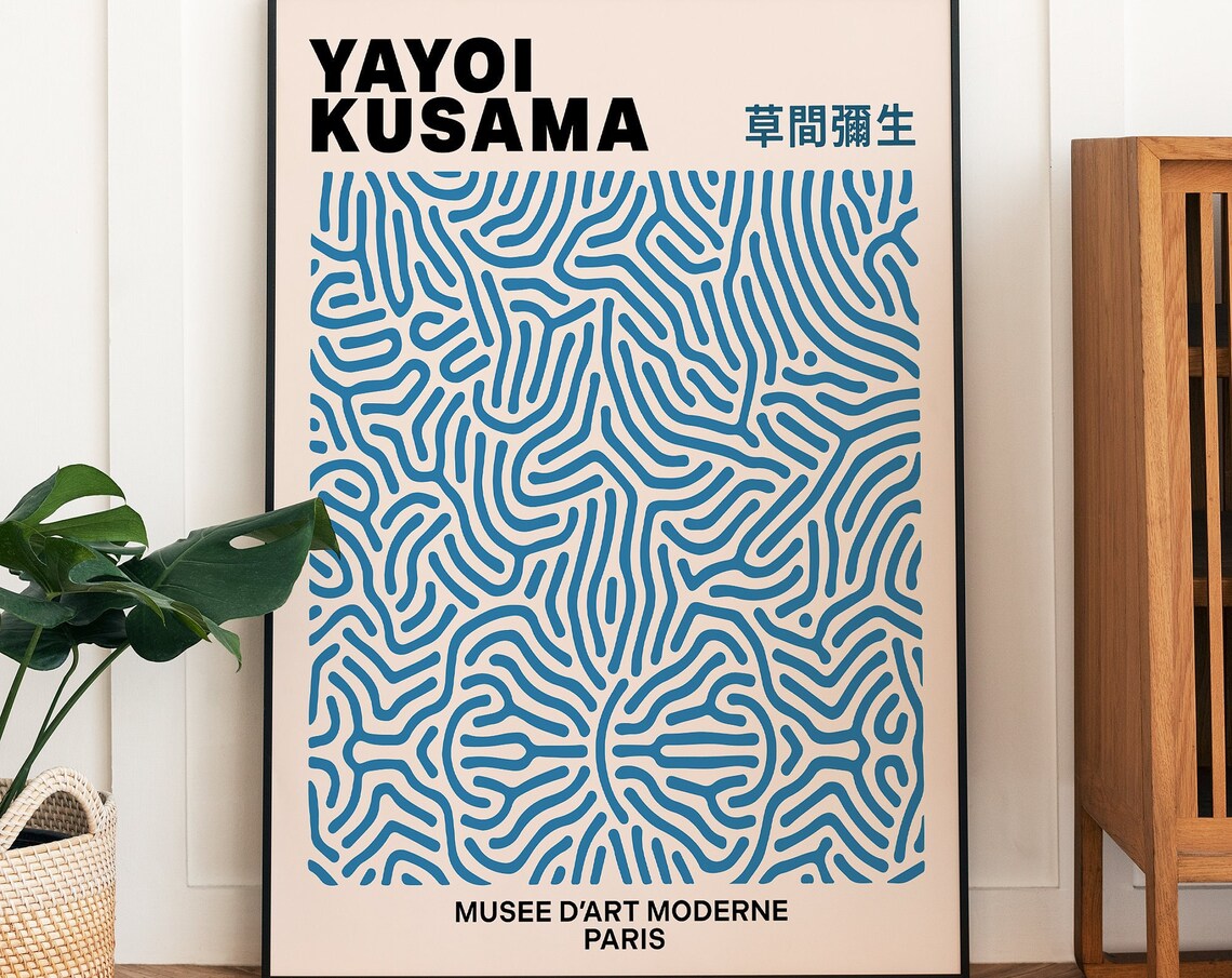 Yayoi Kusama Abstract Art Print, Modern Japanese Art