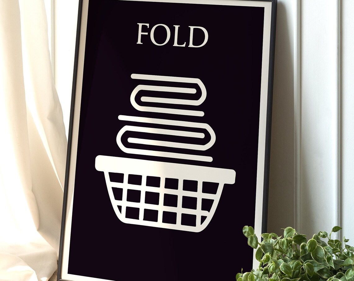 Laundry Symbol Guide, Modern Laundry Room Art