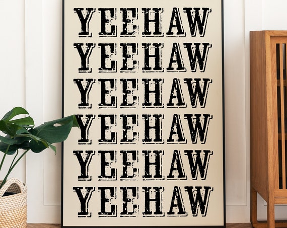 Yeehaw Typography - Traditional Travel Poster