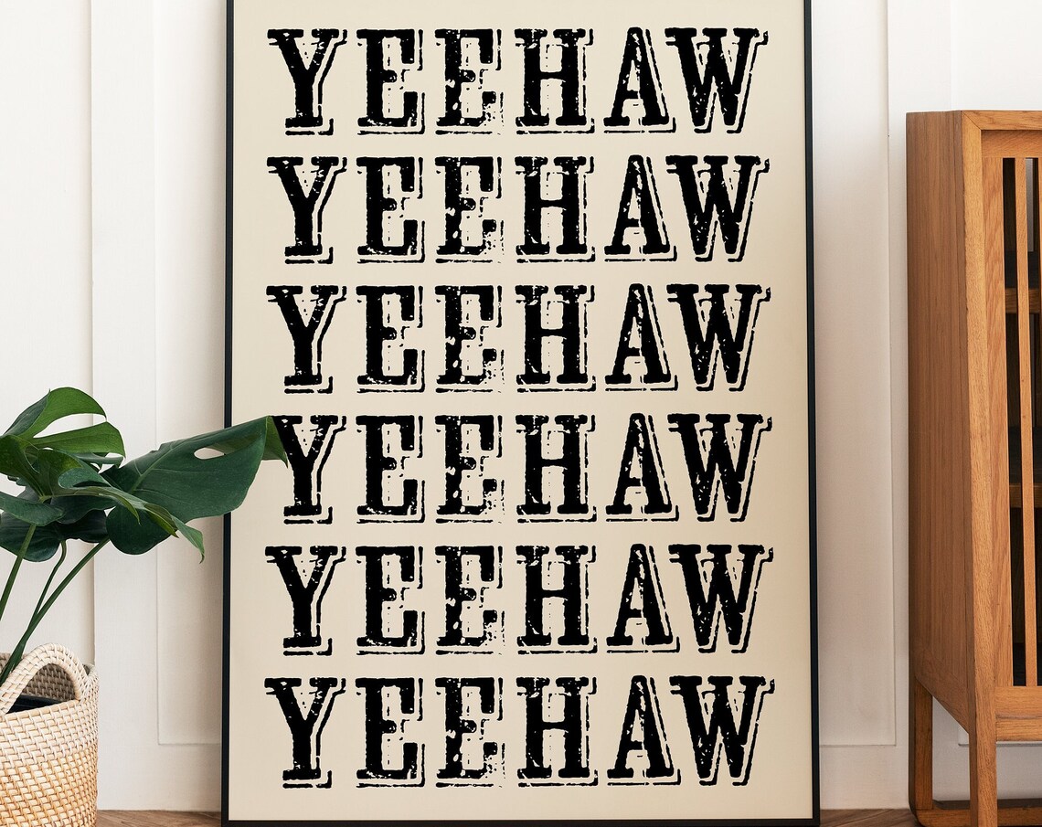 Yeehaw Typography - Traditional Travel Poster