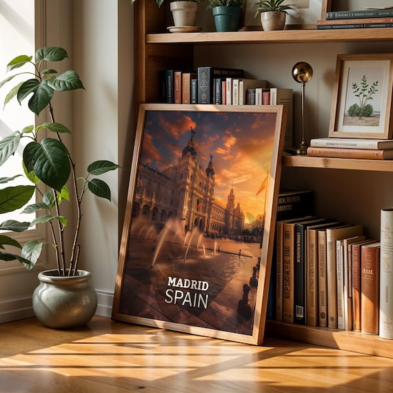 Madrid Royal Palace Cityscape Print Vibrant Spain Wall Art