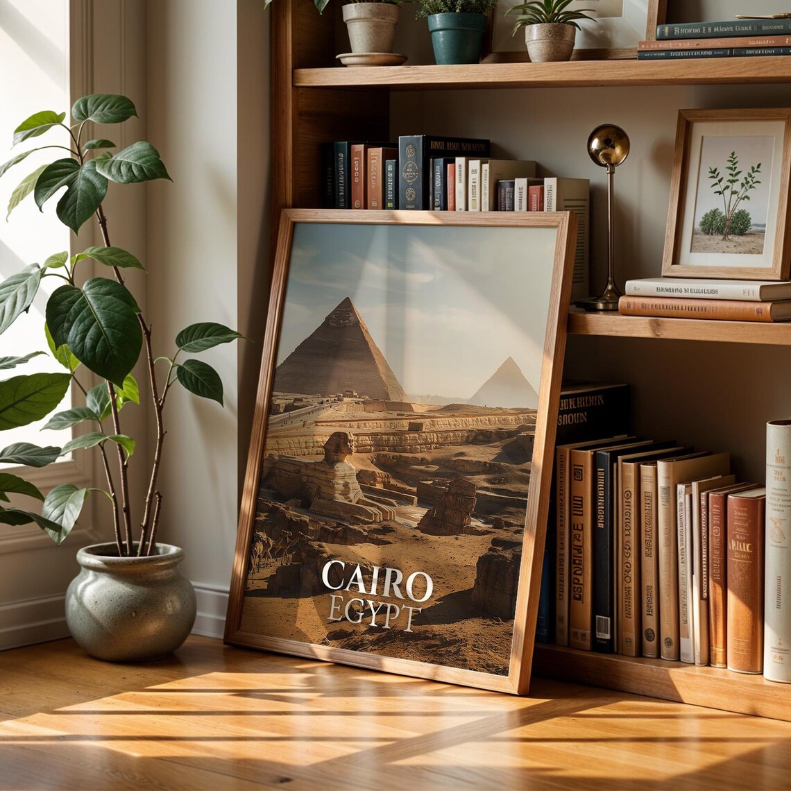 Cairo Egypt Pyramids Art Print, Giza Cityscape