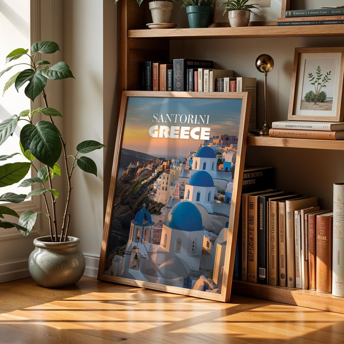 Santorini Greece Cityscape Print Oia Caldera Wall Art