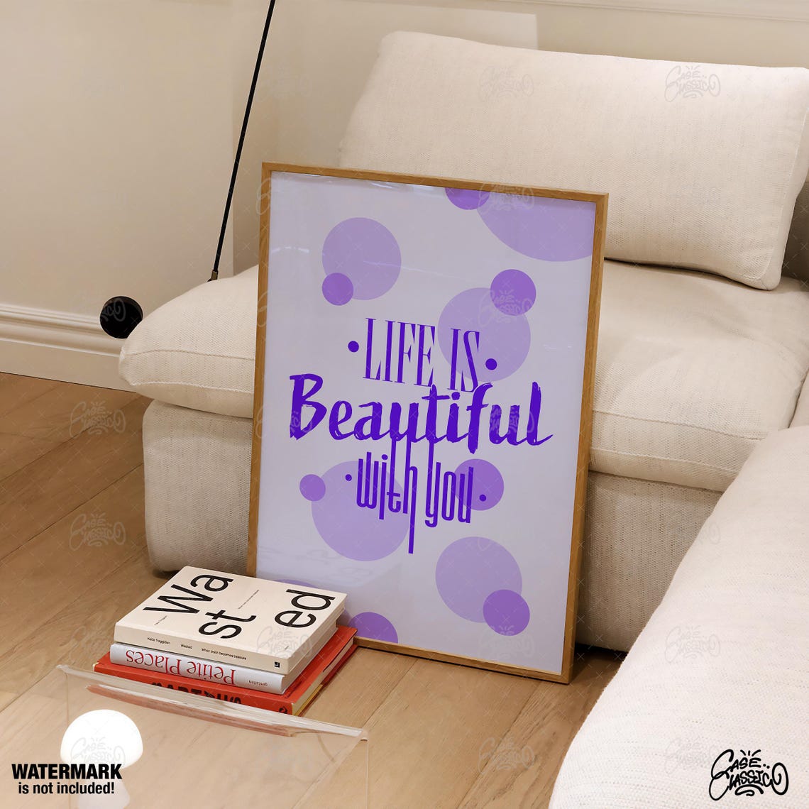 Life Is Beautiful With You Trendy Wall Art Girly Wall Art Indie Room Decor Teen Girl Wall Art Quote Print Minimalist Wall Art - Image 3