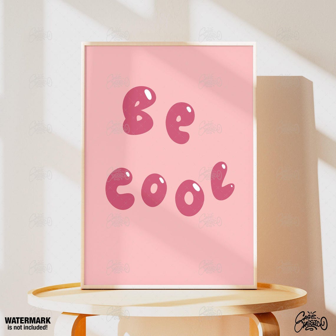 Be Cool Pink Bubble Letters Preppy Indie Room Decor Wall Poster - Image 2
