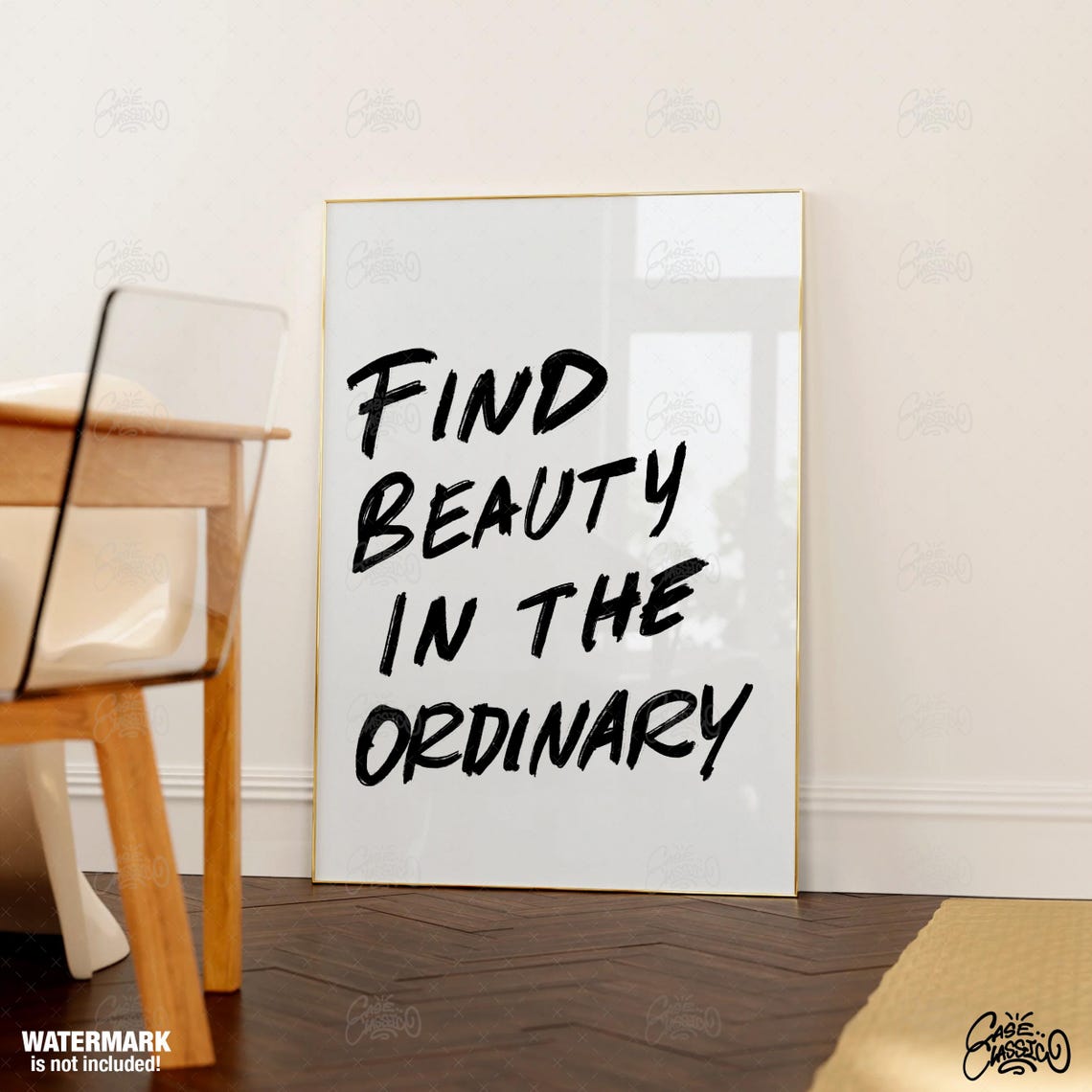 Find Beauty In The Ordinary Brush Script Inspirational Poster - Image 3