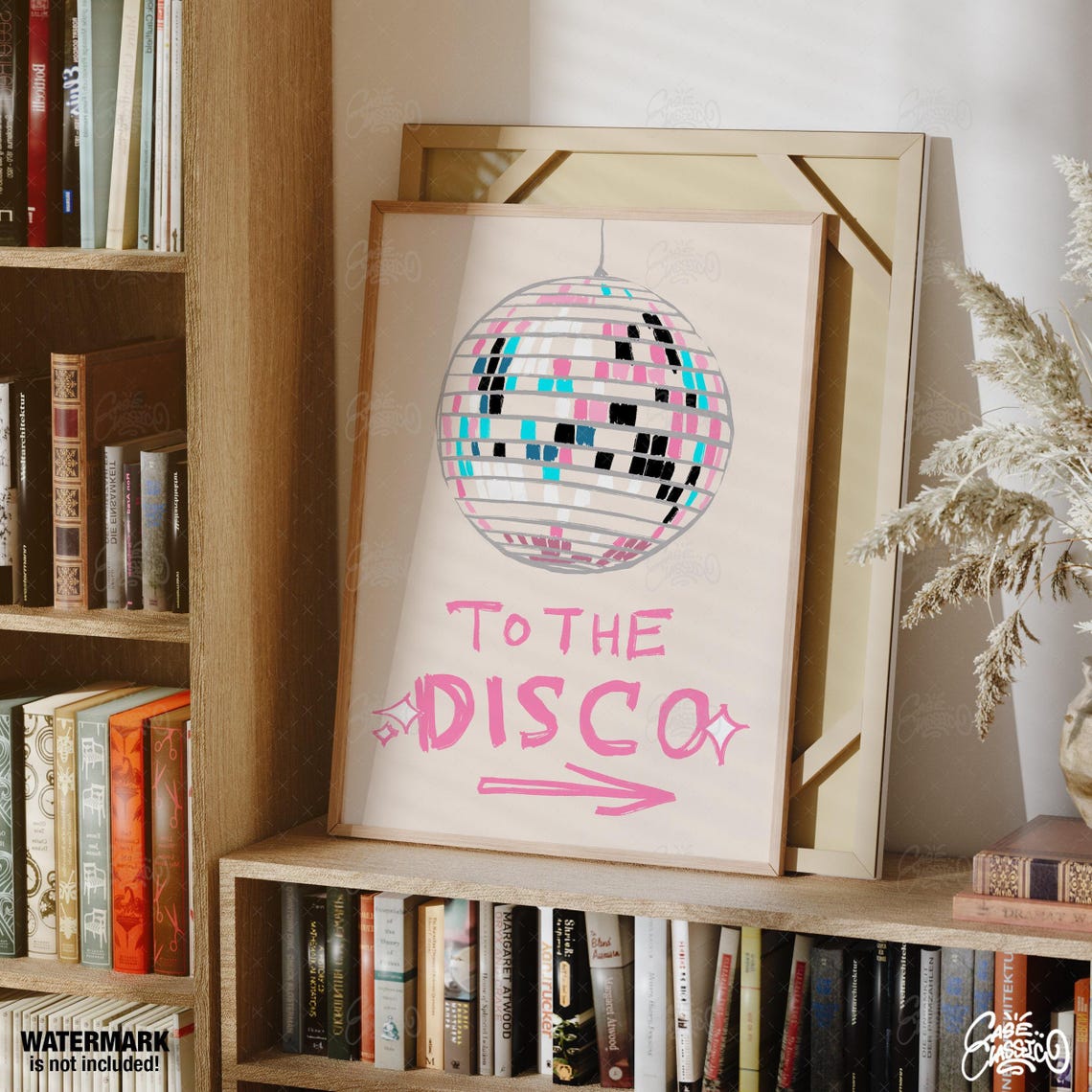 To The Disco Pastel Disco Ball Mirror Tile Party Wall Poster - Image 2