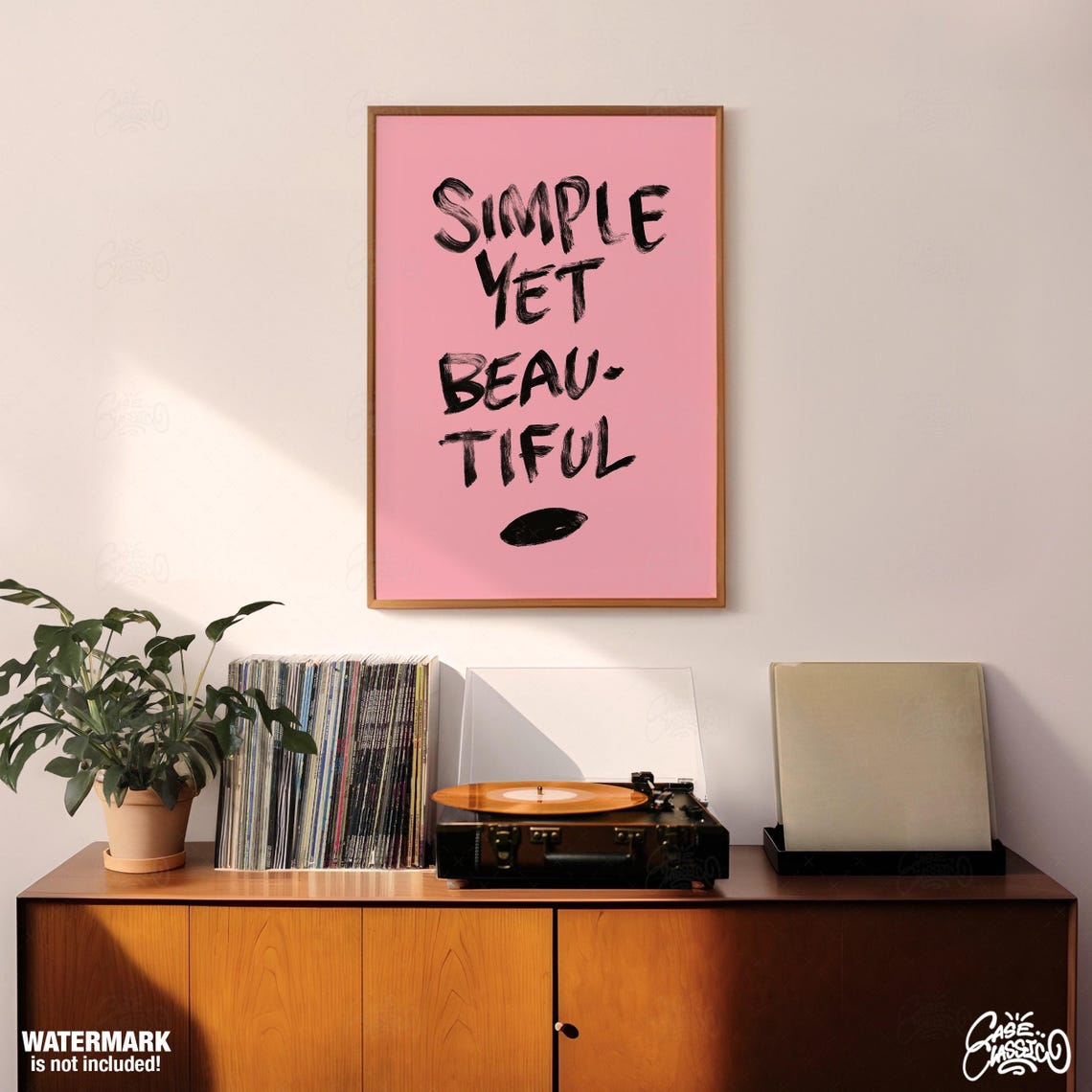 Simple Yet Beautiful Black Brush Lettering Pink Quote Poster - Image 2