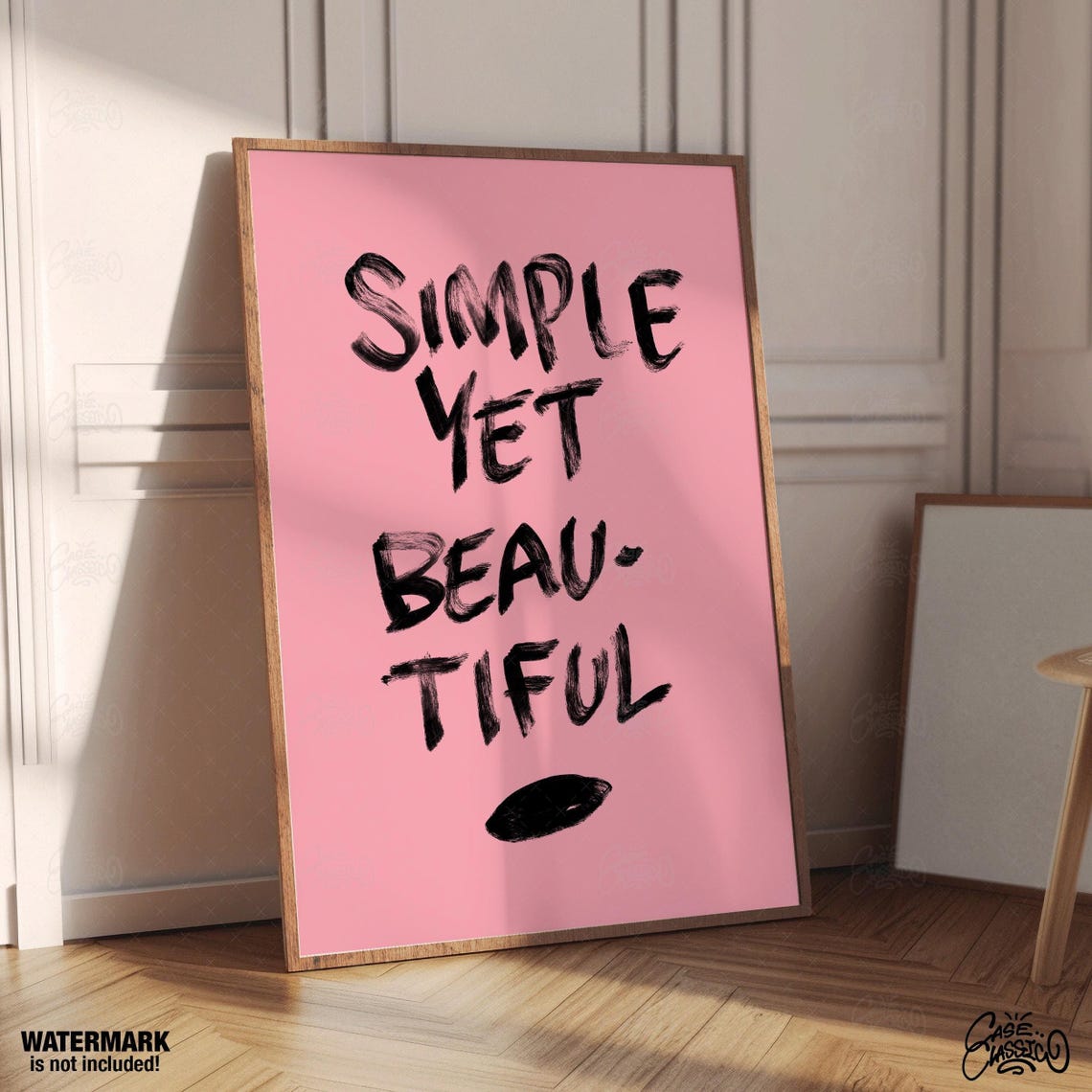 Simple Yet Beautiful Black Brush Text on Pink Minimal Poster - Image 3