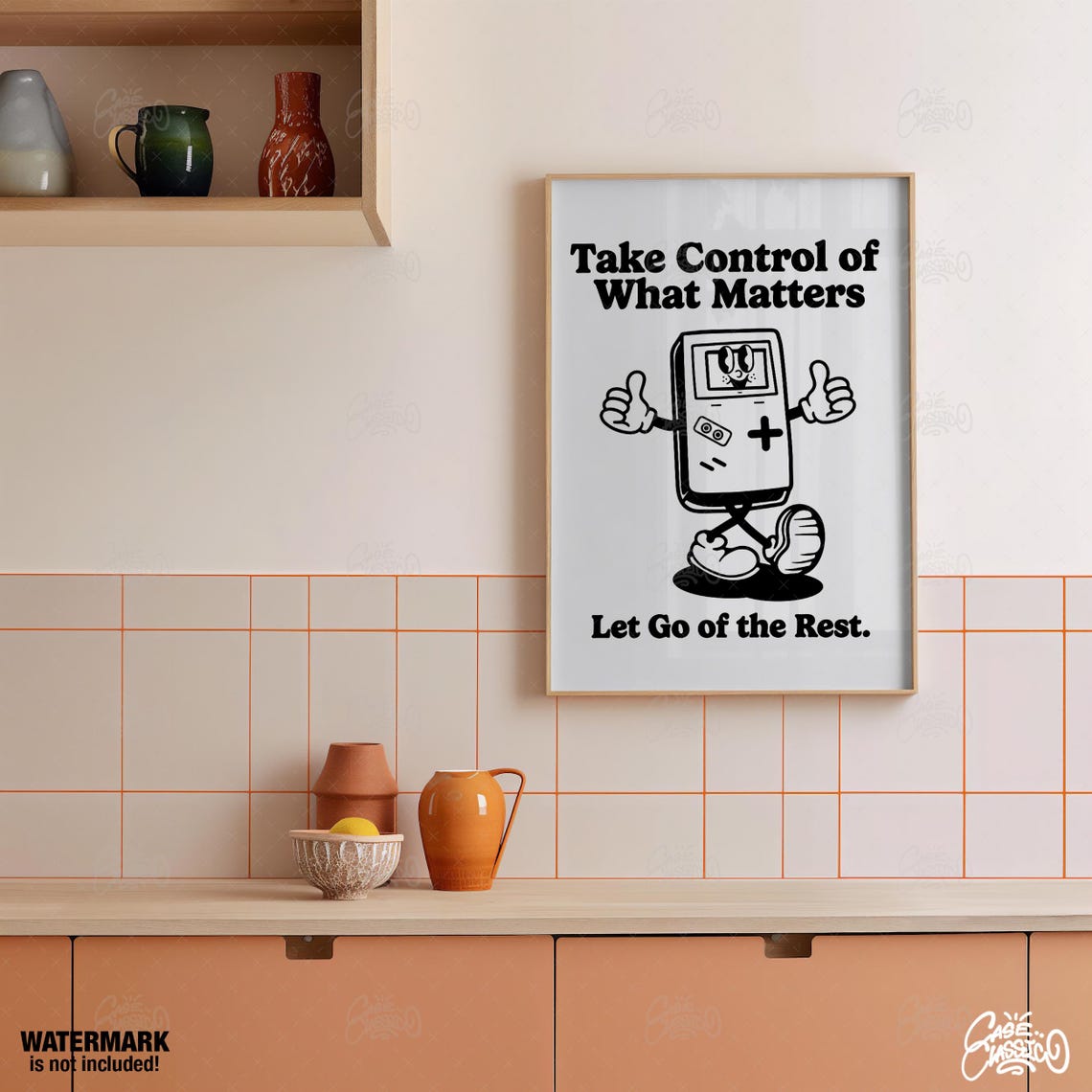 Take Control What Matters Black White Gamer Quote Character Poster - Image 2