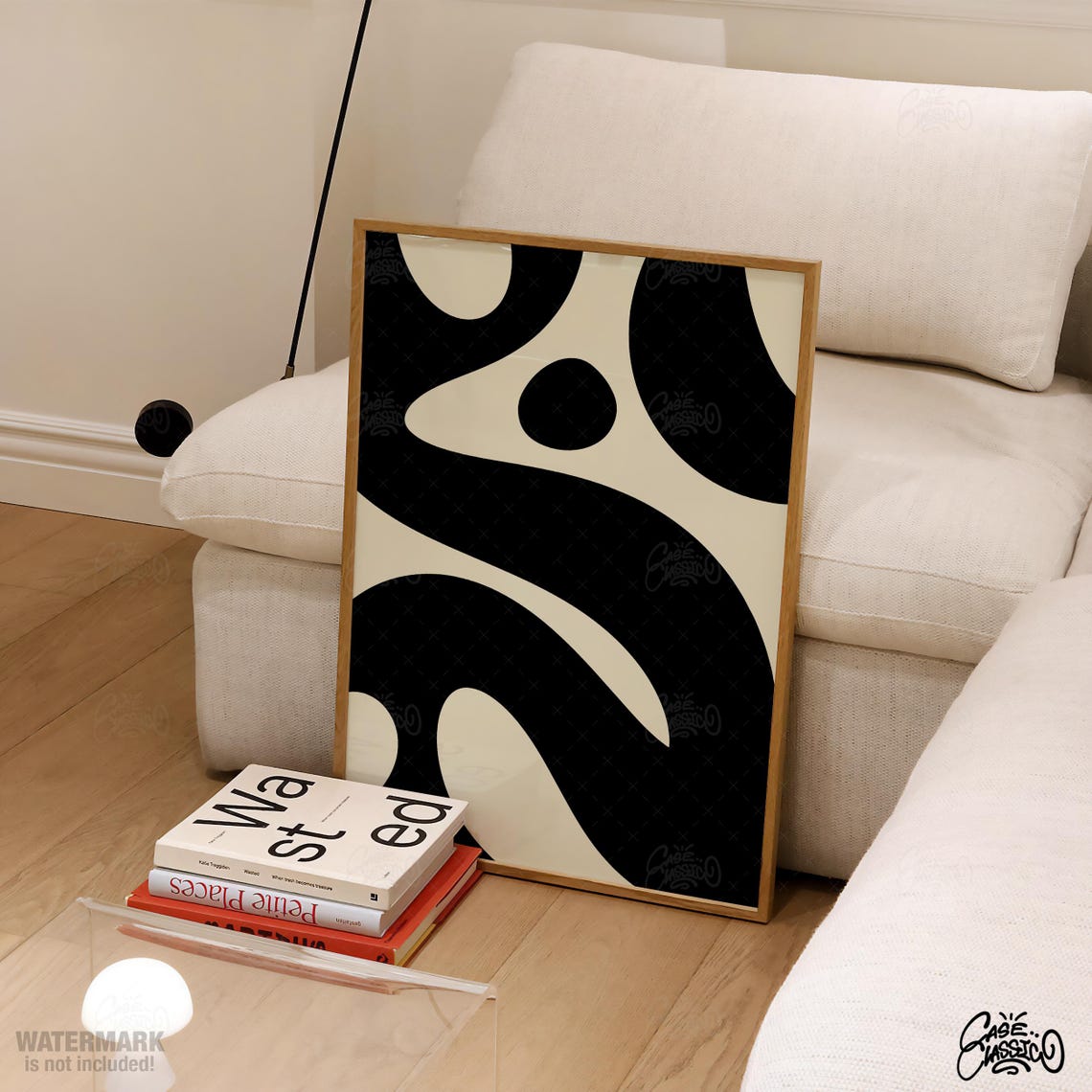 Black and White Organic Shapes Abstract Poster in Bold Modern Style - Image 4