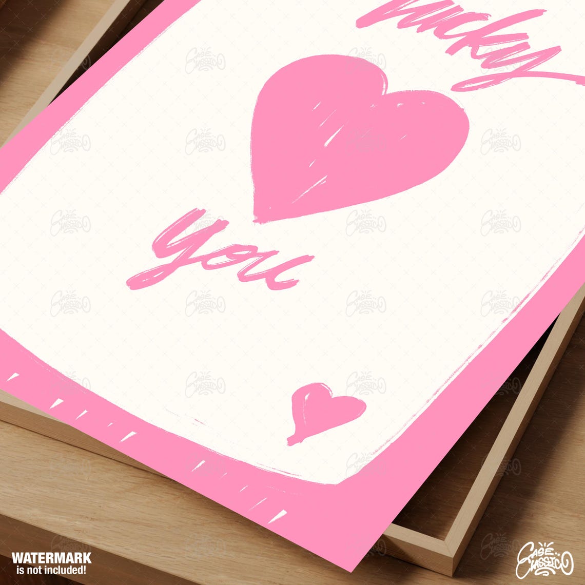 Lucky You Trendy Wall Art Cute Poster Teen Girl Wall Art Aesthetic Room Decor Fine Art Prints Pink Room Decor Minimalist Wall Art - Image 2