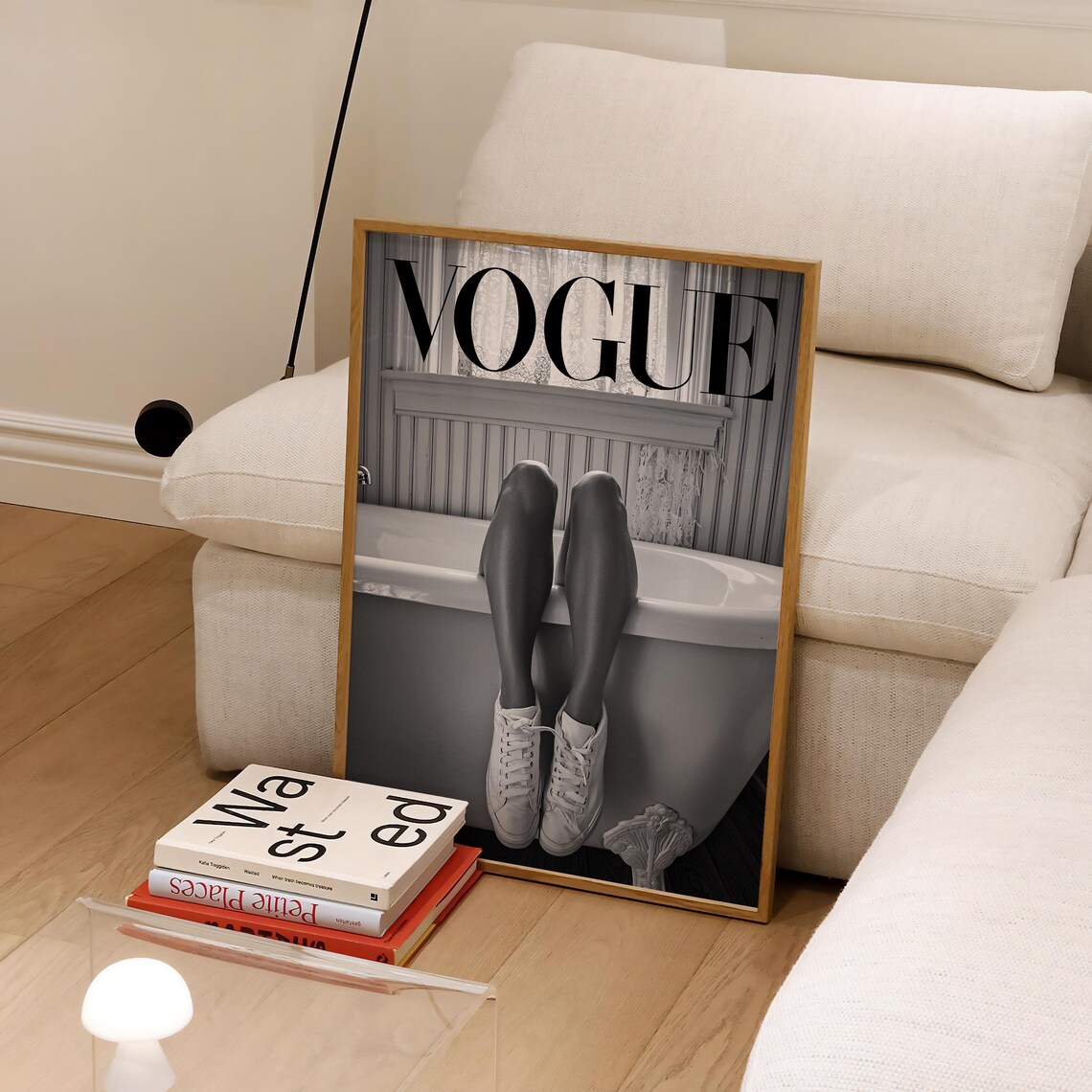 Black and White Vogue Style Woman Legs Bathtub Fashion Poster