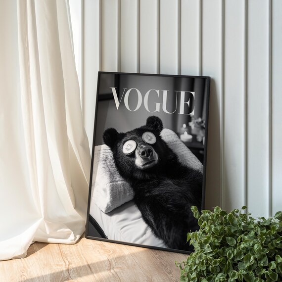 Skin Care Funny Poster Bathroom Wall Art Animal Poster Bathroom Prints Black And White Wall Art Museum Quality Poster Print
