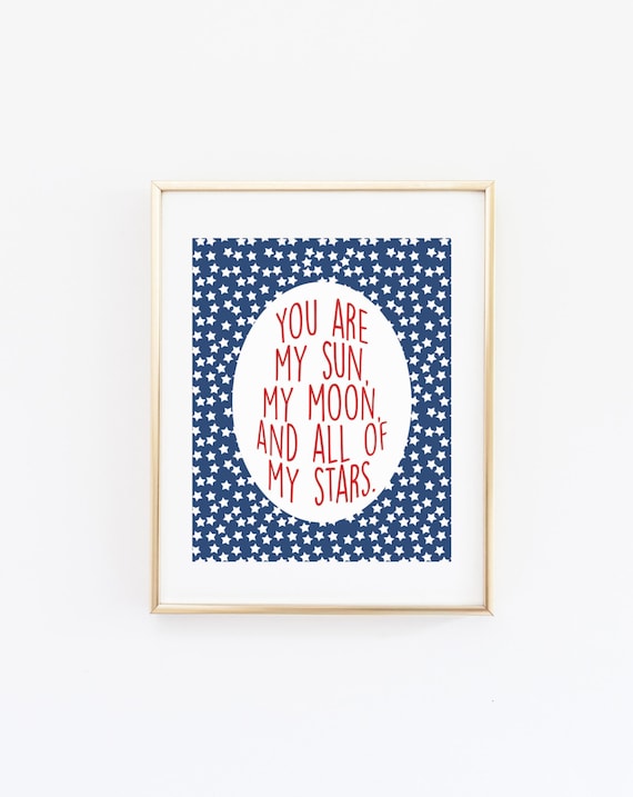 You Are My Sun Moon And Stars Nursery Art Print