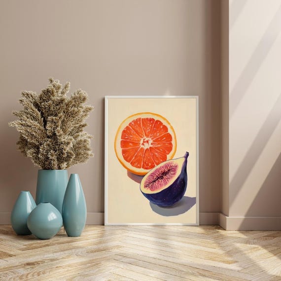 Vintage Fig Art Plant Tropical Fruit Market Decor Retro Poster For Kitchen And Dining Room Print