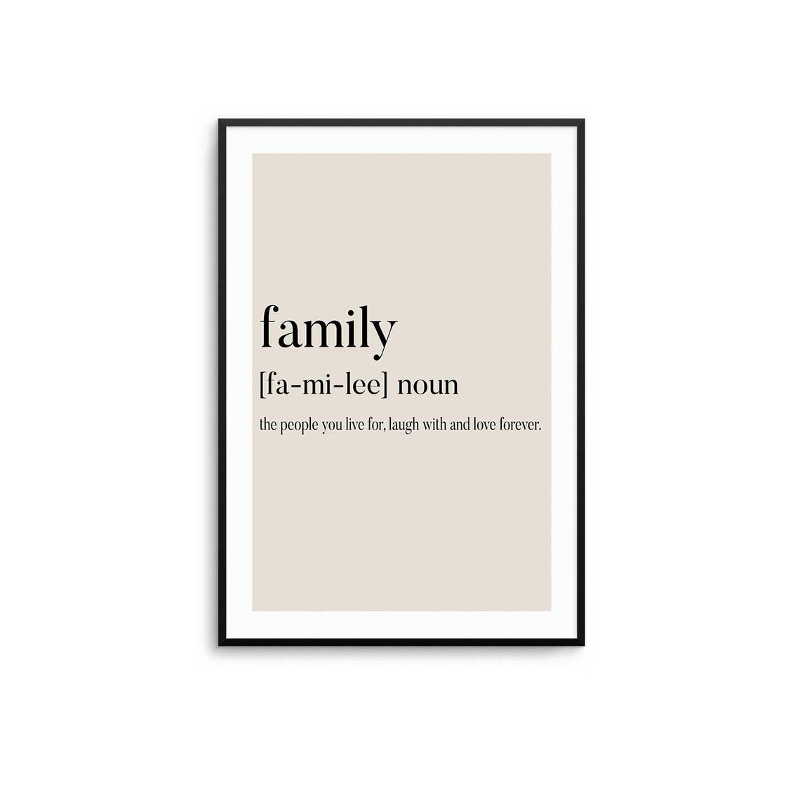 Family Definition Noun Meaning Serif Typography Beige Quote Poster