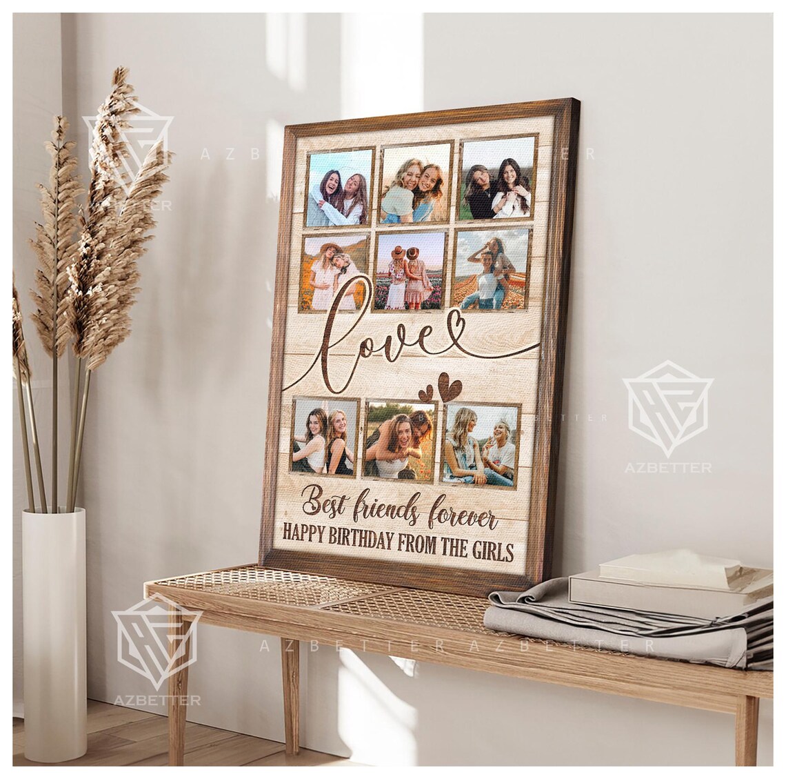 Love Best Friends Forever Happy Birthday Photo Collage Poster - Image 4
