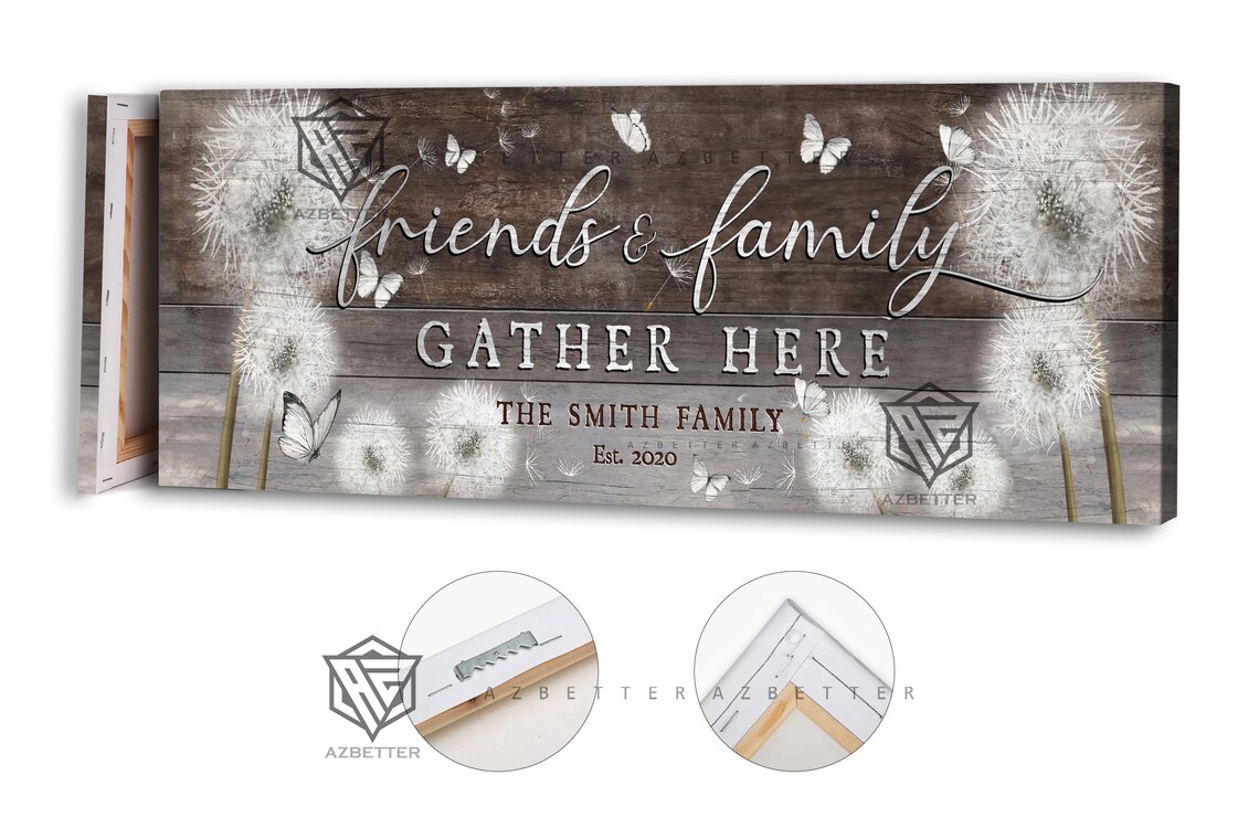 Friends And Family Gather Here Dandelion Rustic Wood Entryway Poster - Image 5