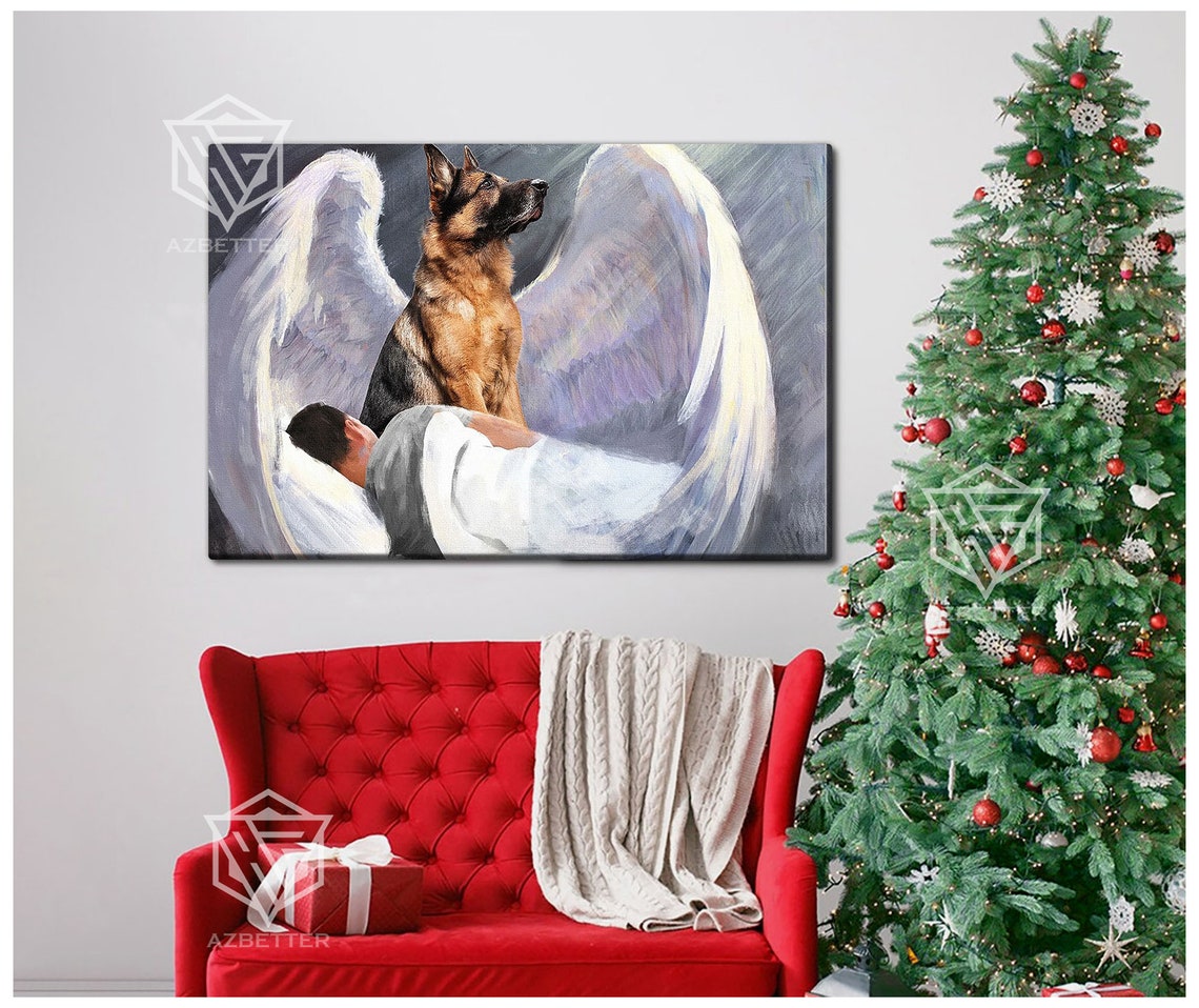 German Shepherd Guardian Angel Watching Over Sleeping Man Poster - Image 5