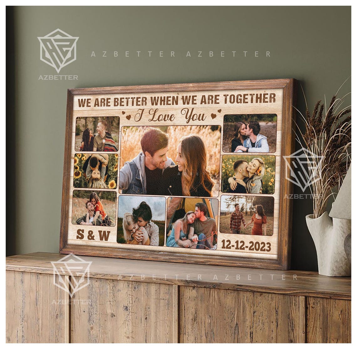 We Are Better Together Anniversary Photo Collage Date Poster - Image 4