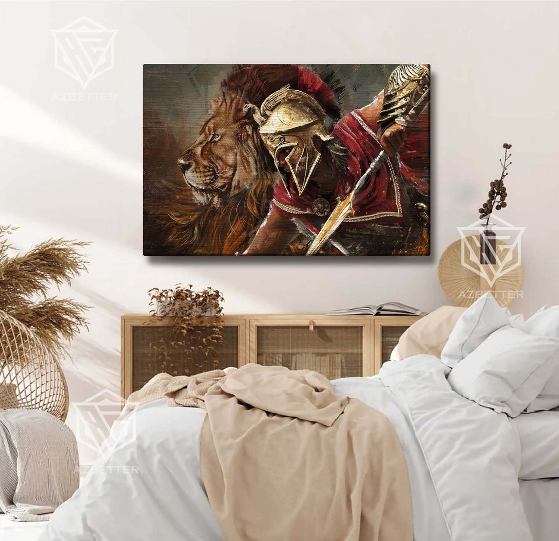Knight Of The God Prints Lion Of Judad God Wall Art Christian Home Decor Warrior Of God Pictures Lion God Painting - Image 4