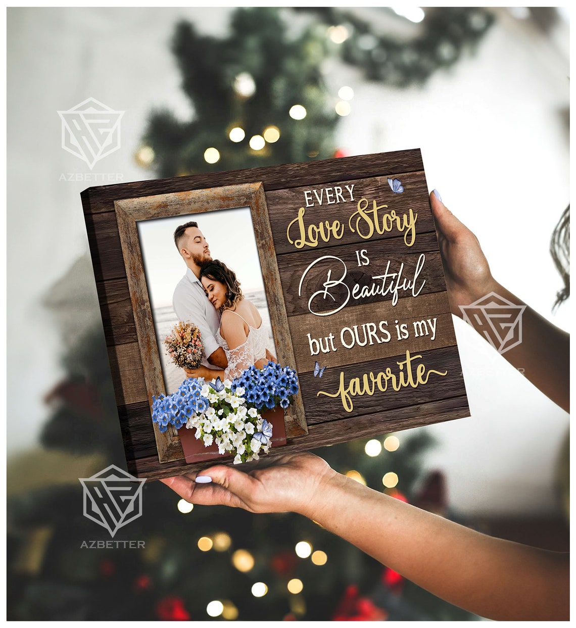 Personalized Every Love Story Is Beautiful Rustic Couple Photo Poster - Image 5