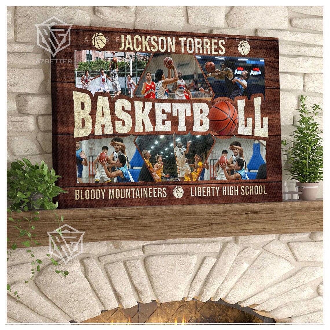 Personalized Basketball Photo Collage Custom Senior Night Gift Poster - Image 5