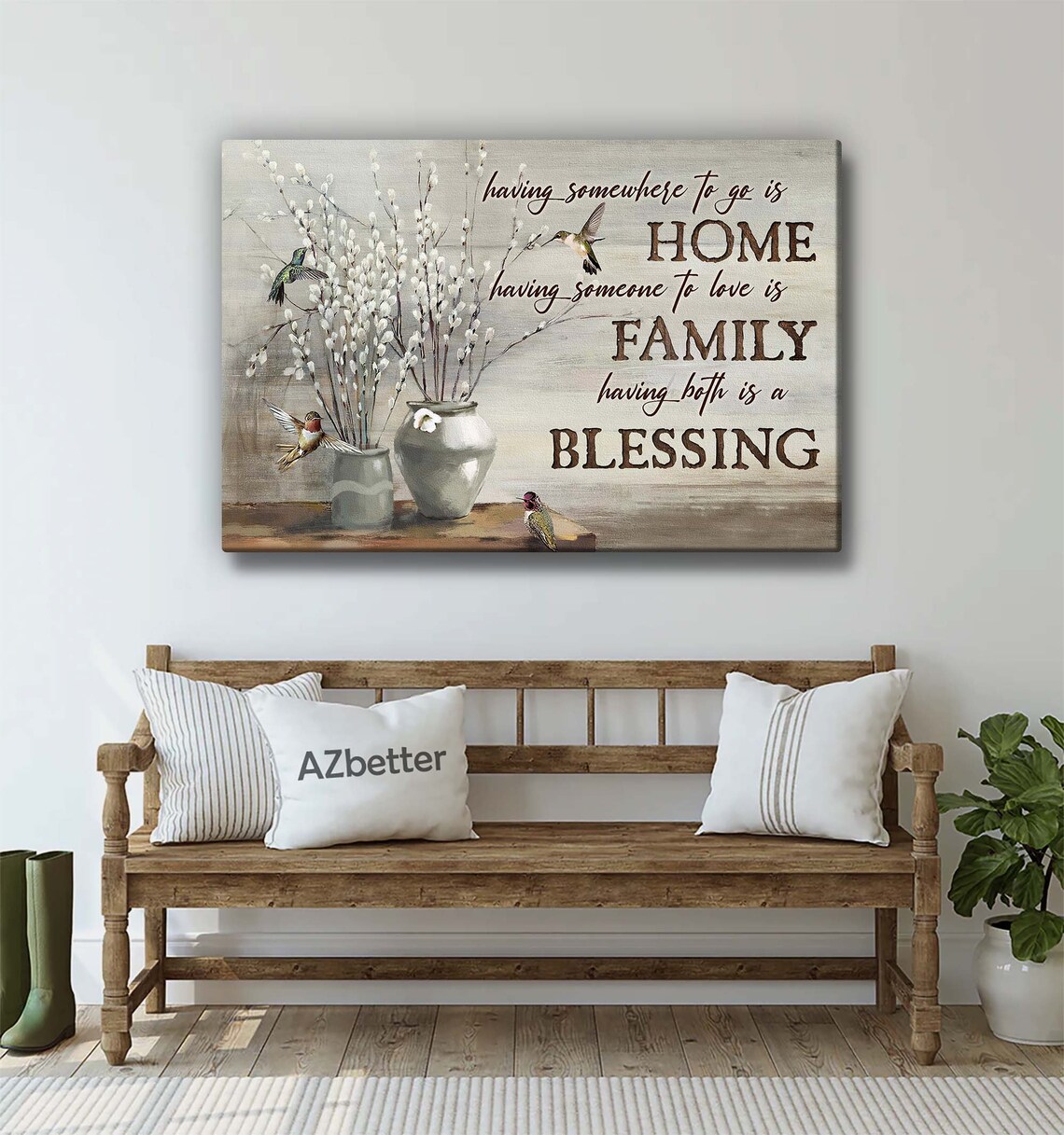 Having Somewhere To Go Is Home Family Blessing Vintage Wall Art - Image 5