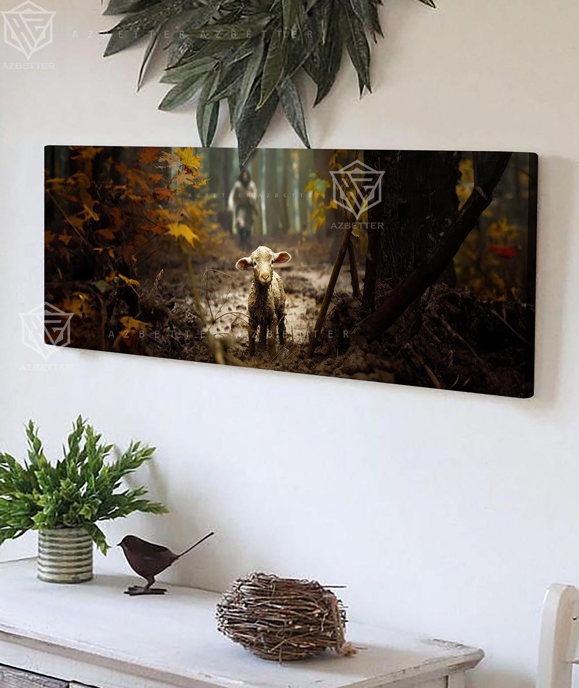 The Good Shepherd Is Coming Lost Lamb Rescue Panoramic Poster - Image 2
