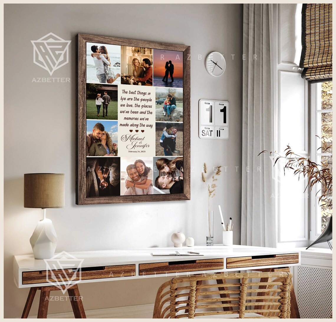 The Best Things In Life Couple Photo Collage Anniversary Love Poster - Image 3