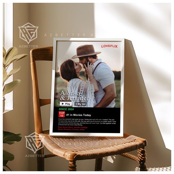 Personalized Couple Movie Poster Custom Love Story Romantic Couple Gift For Anniversary Wedding Husband Or Wife Birthday Gift