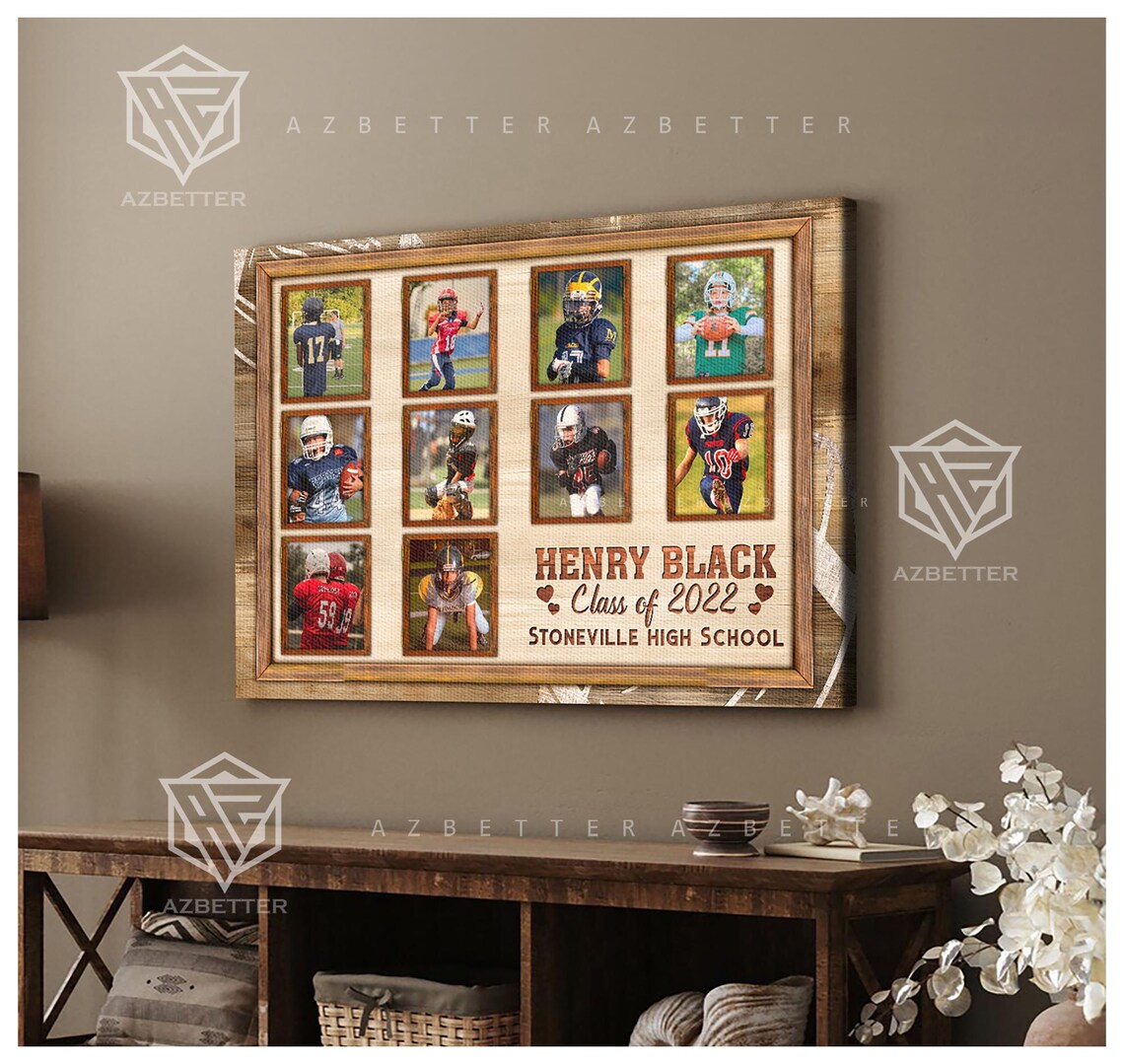 Henry Black Class of 2022 Football Photo Collage Sign Poster - Image 5