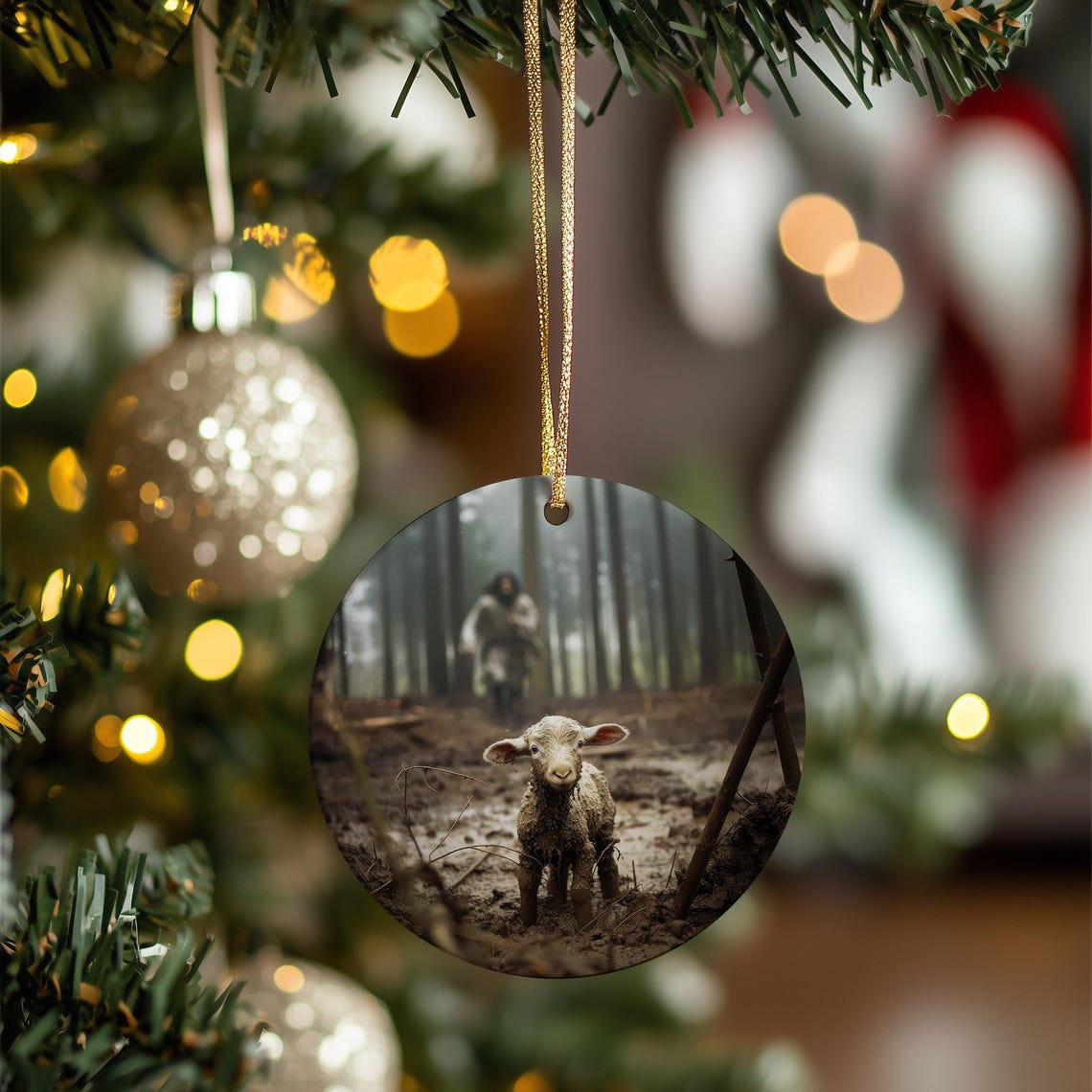 The Good Shepherd Is Coming Lost Lamb Christmas Ornament Poster - Image 4