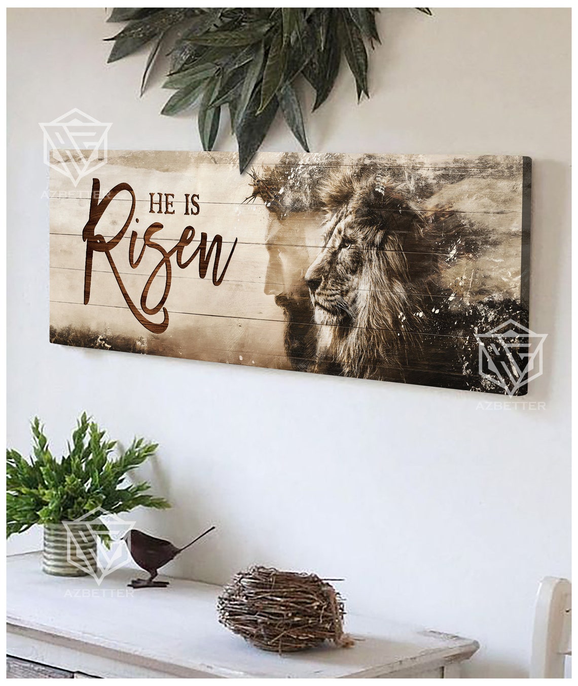He Is Risen Lion Of Judah Easter Resurrection Scripture Wall Poster - Image 4
