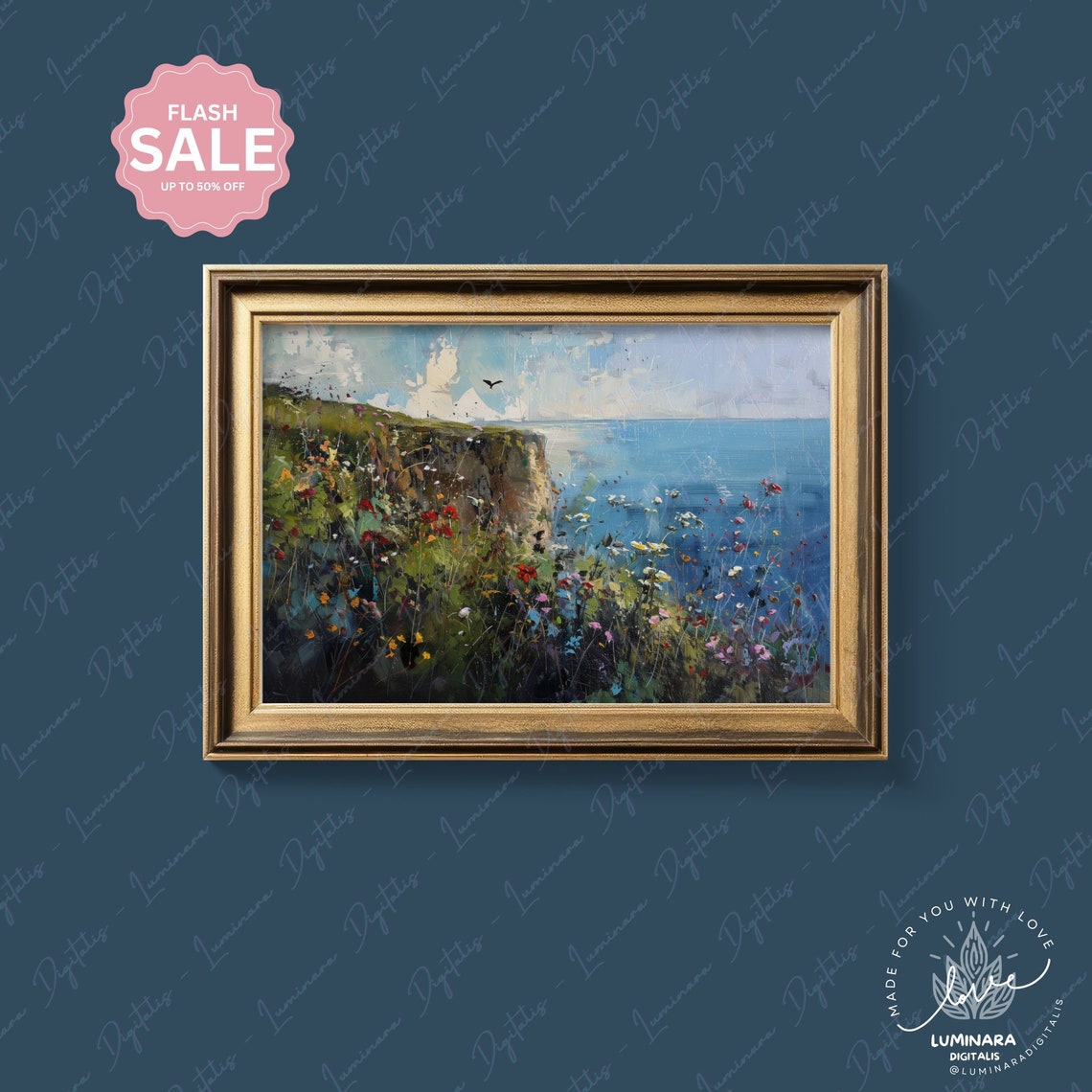 Wall Art Coastal Cliffside Blooms Abstract Art Print Nautical Wall Art For Beach Themed Decor 164 - Image 4