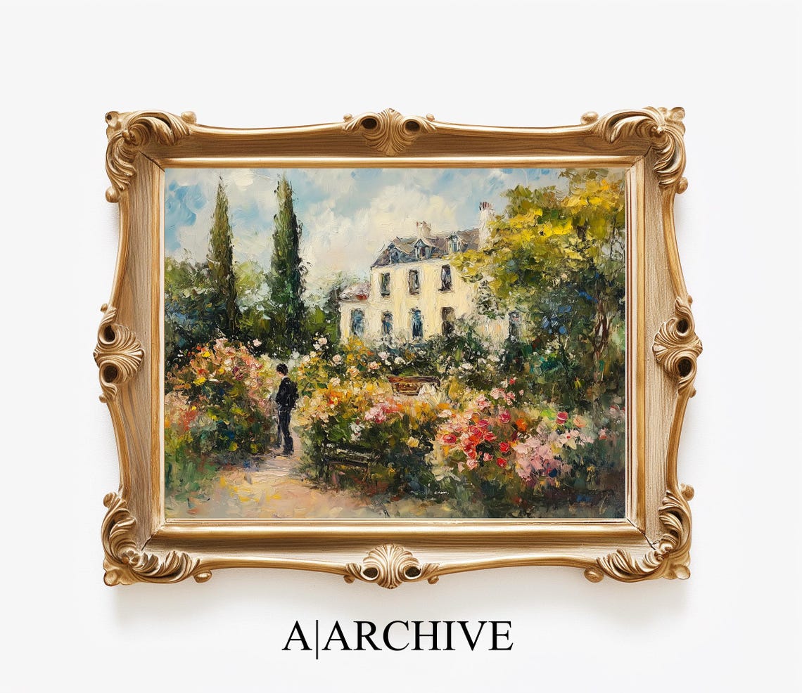 Sunlit Cottage Flower Garden Vintage Impressionist Style Art Poster - Image 4