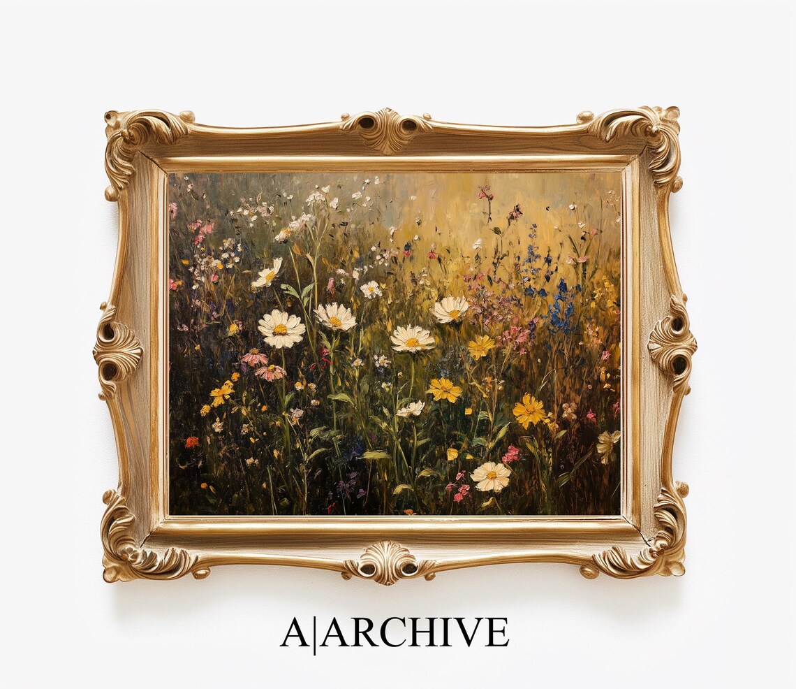 Soft White Wildflower Meadow Light Airy Botanical Art Poster - Image 4
