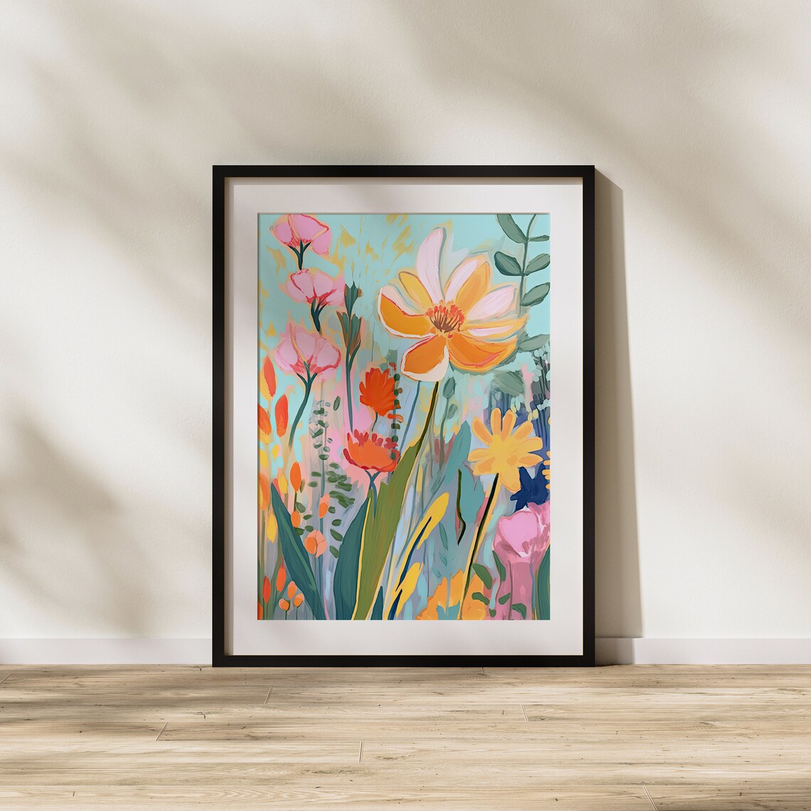 Colorful Wildflower Meadow Modern Floral Garden Painting Art Poster - Image 3