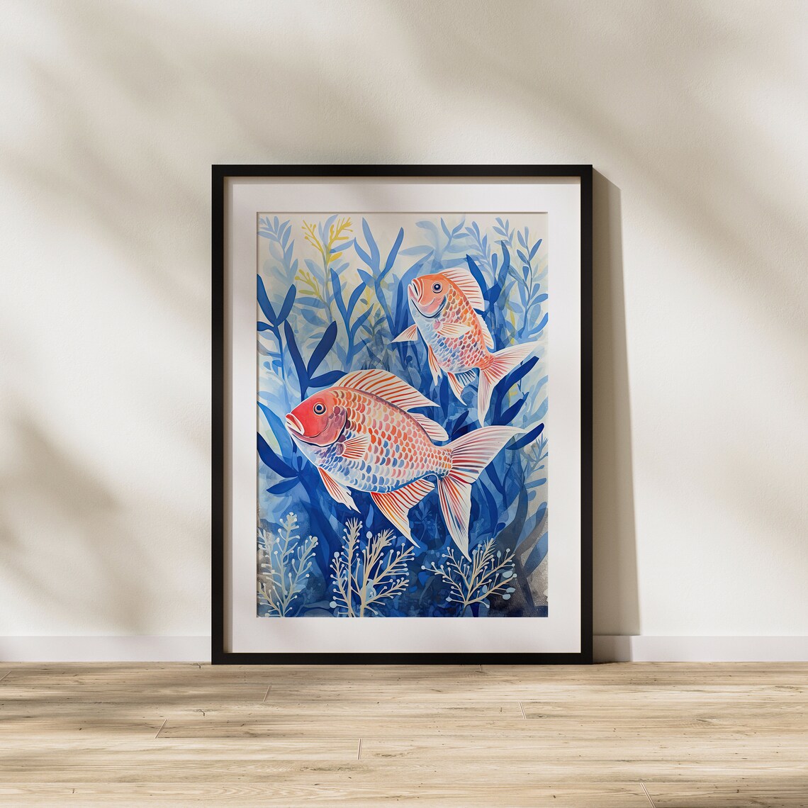 Fish Sea Underwater Life Nature Modern Art Painting Illustration Wall Fun Unique - Image 2