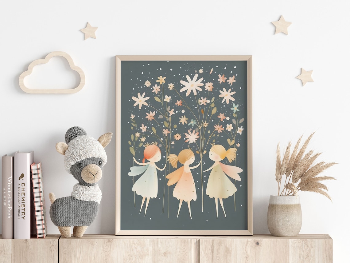 Minimalist Fairy Poster, Children's Room Wall Art Print