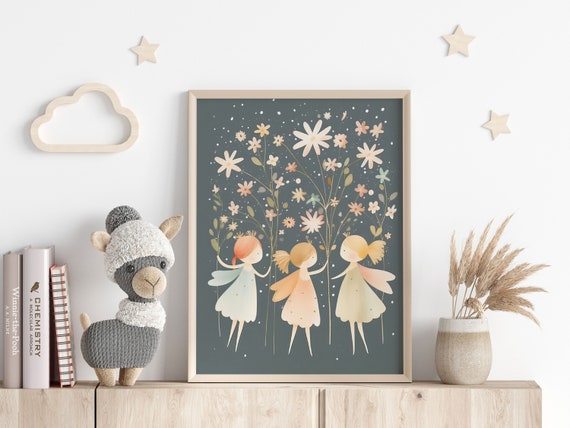 Minimalist Fairy Poster, Children's Room Wall Art Print