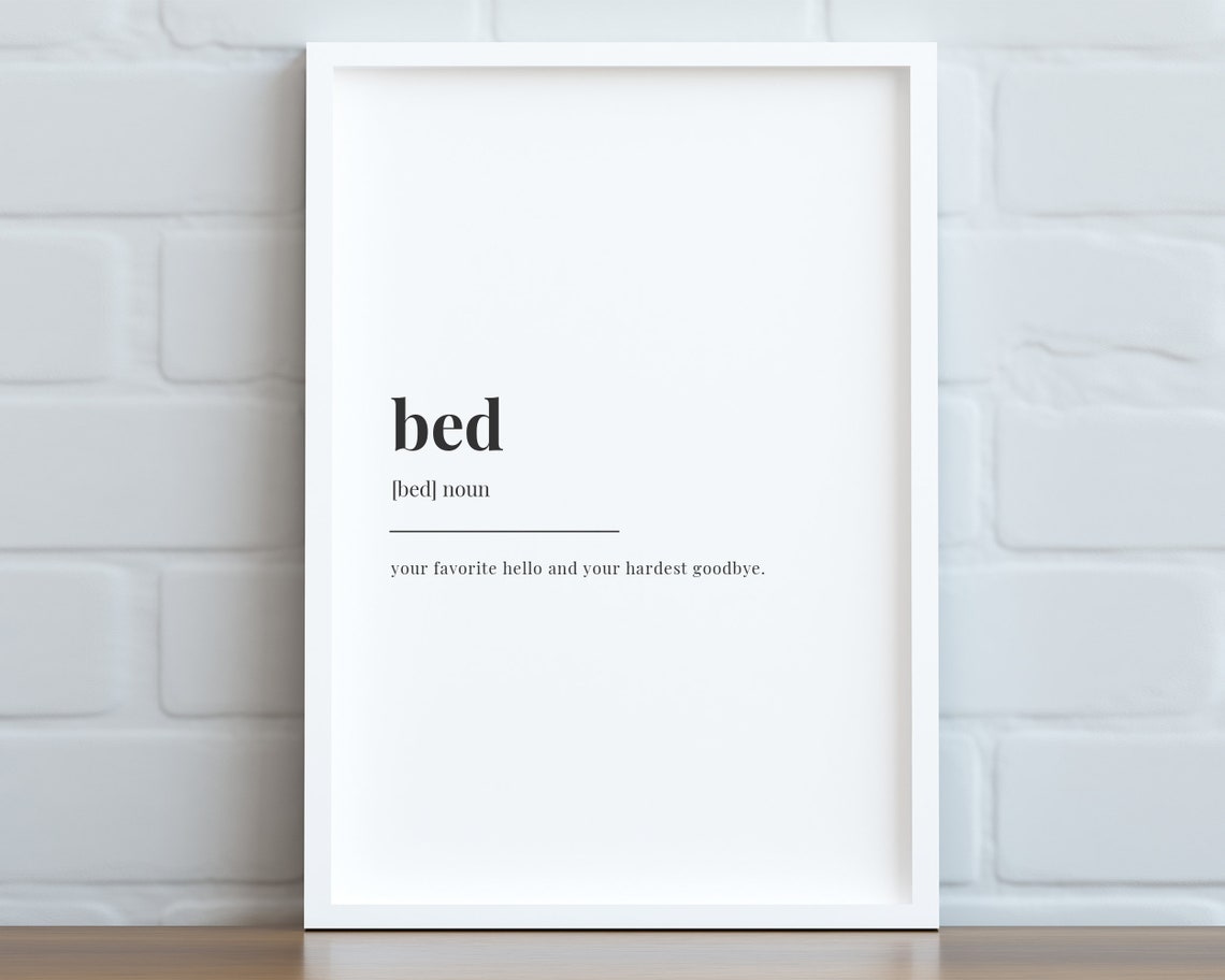 Bed Definition Meaning Wall Art Print Home Dcor - Image 2