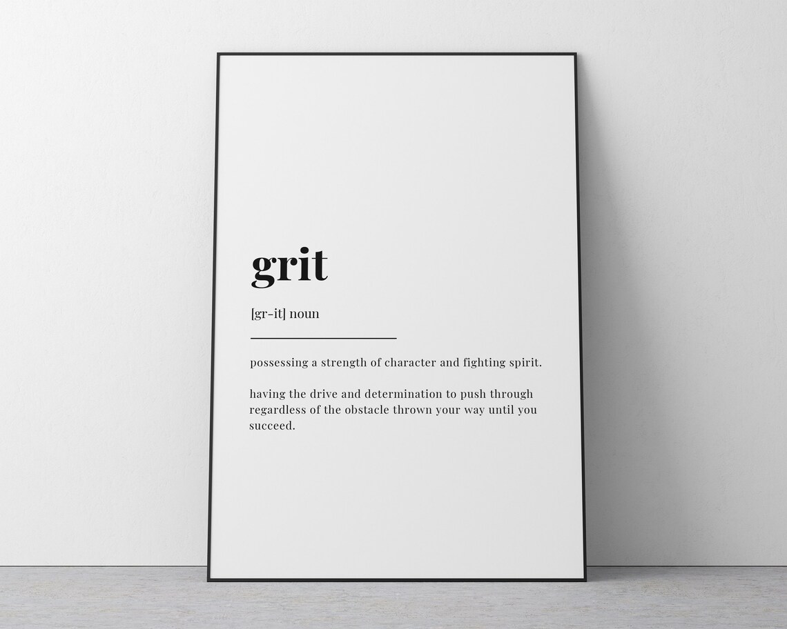 Grit Definition Quote Art Print, Office Wall Decor - Image 2