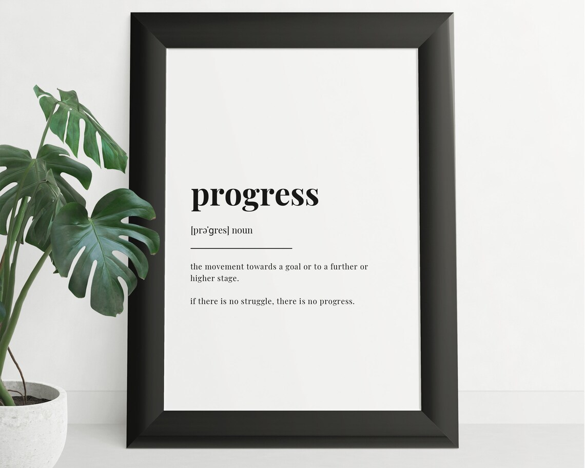 Progress Definition, Typography Wall Art - Image 2