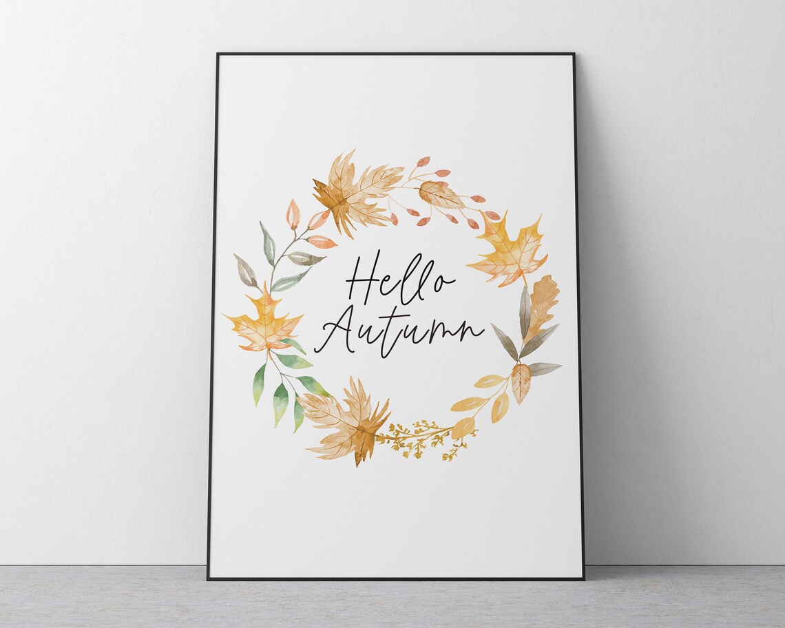 Hello Autumn Pumpkin Print, Fall Decor Poster - Image 3