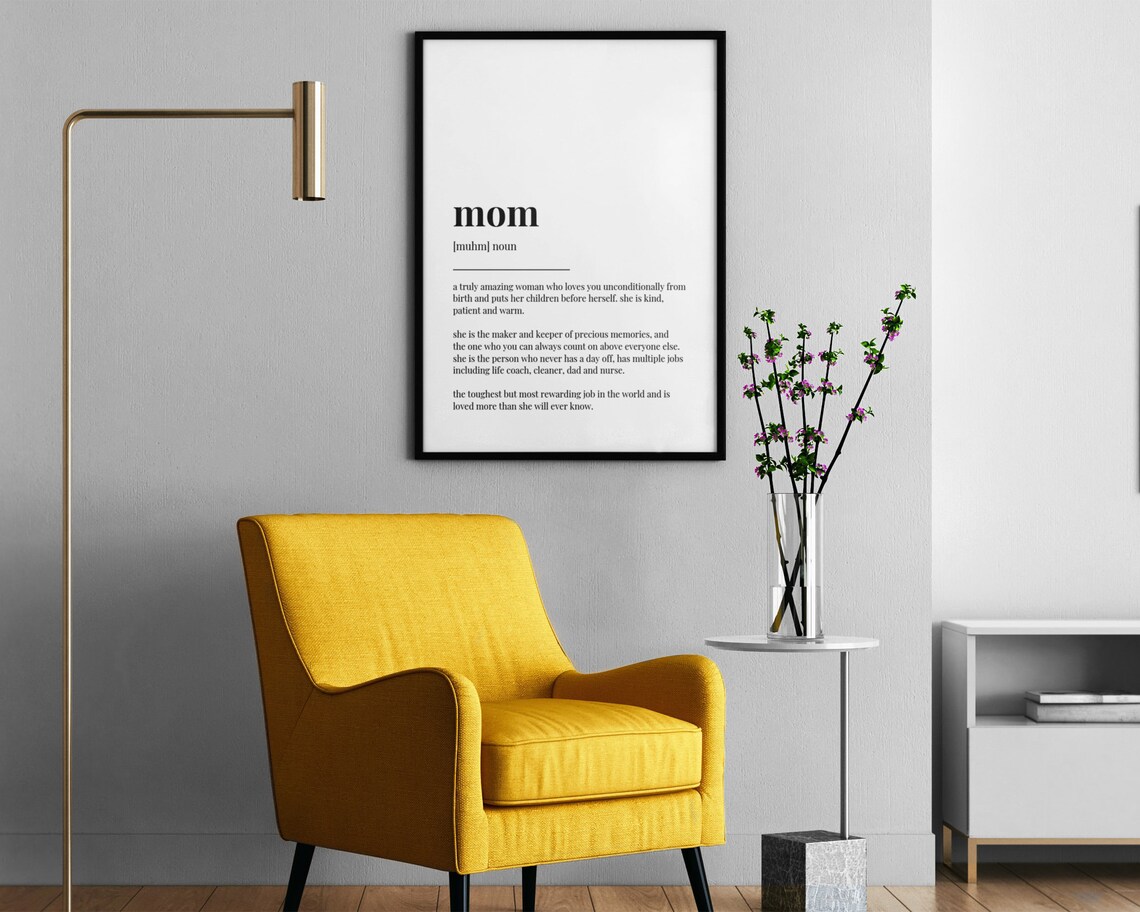 Mom Definition Meaning Typography Gift Art Print - Image 2