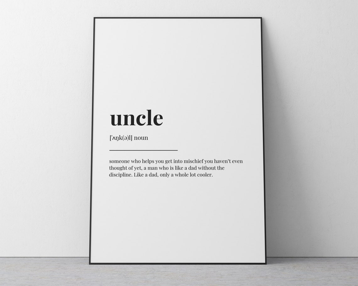 Uncle Definition Meaning Wall Art Uncle Gift Print - Image 2