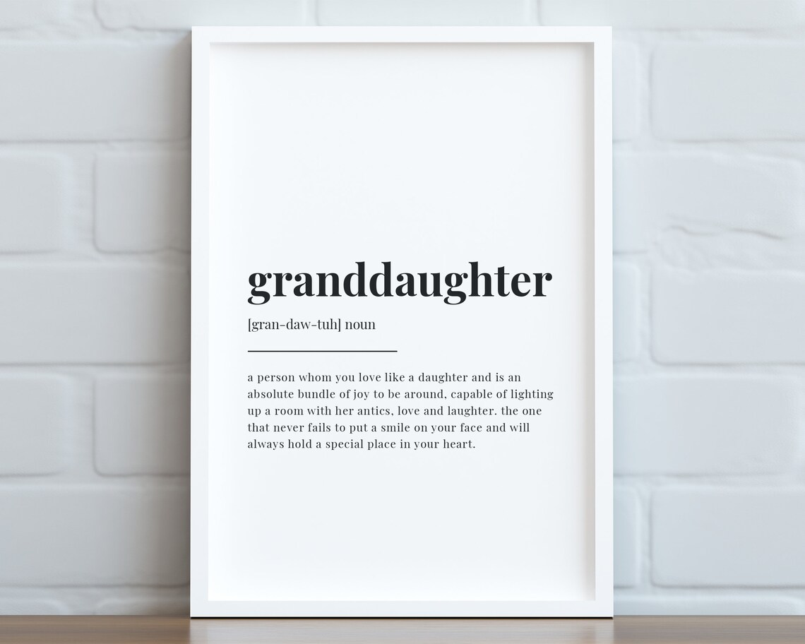 Granddaughter Definition Typography Art Print - Image 3
